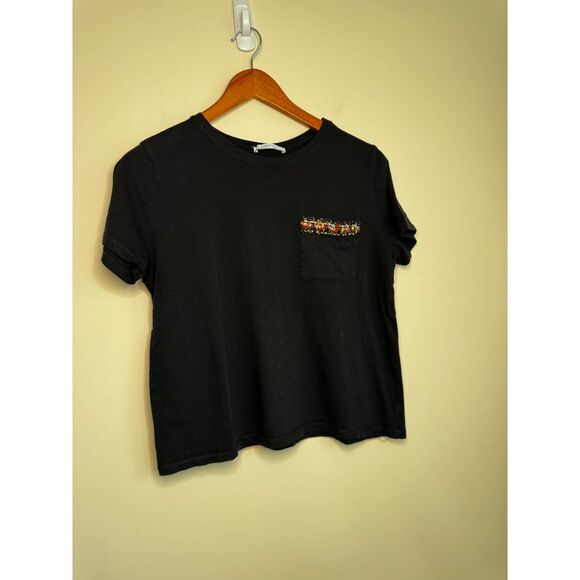 Zara & J Crew Black and Gray Set of 2 Women's T Shirts Size Small/Medium - Picture 2 of 5